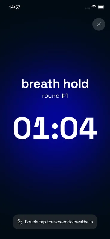 Luma recovery hold timer with 15-second lung hold countdown